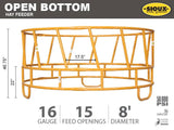 Hay Feeder with Fifteen Feed Openings
